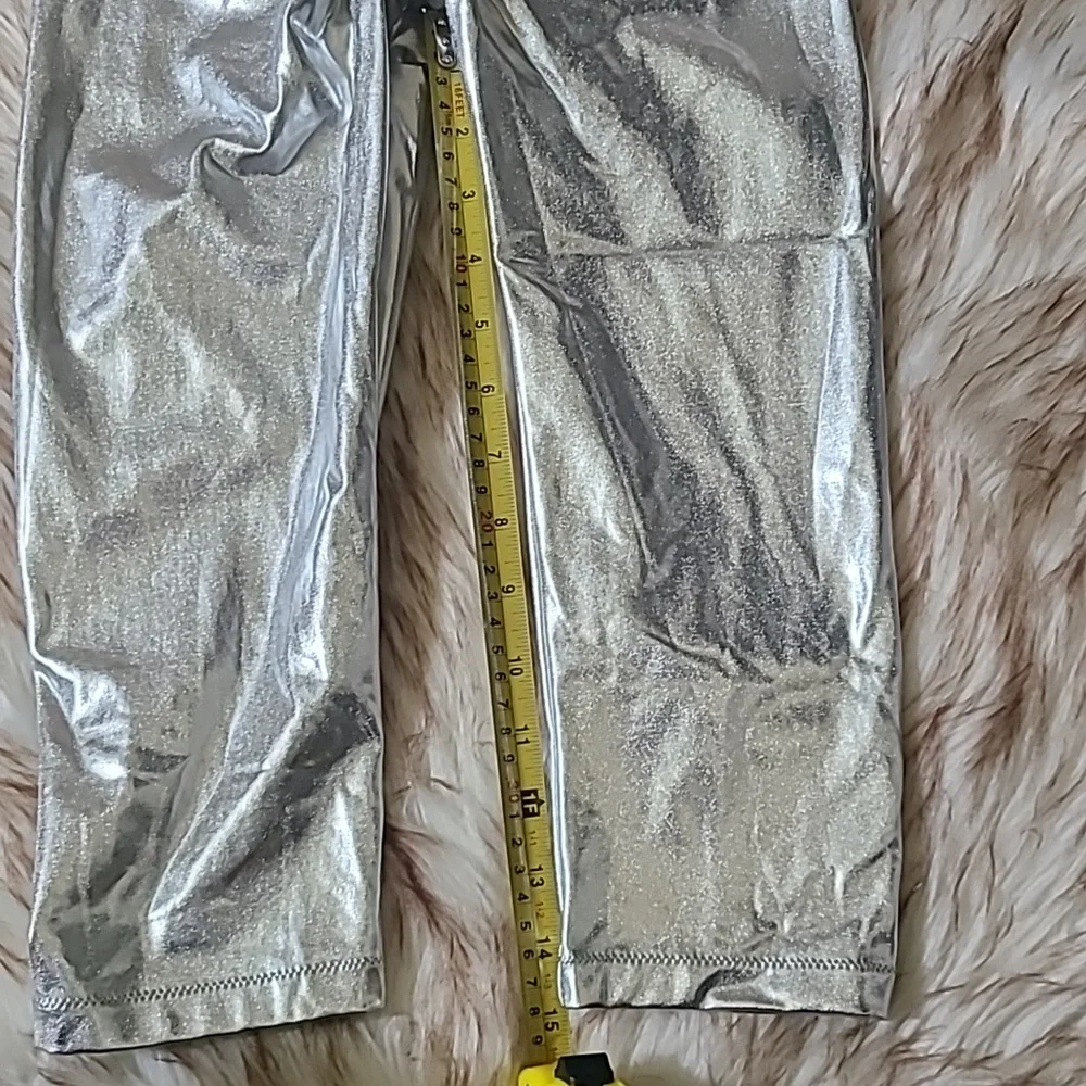 NWT SKIMS Metallic Swim V Waist Pant Size XXS Nickel